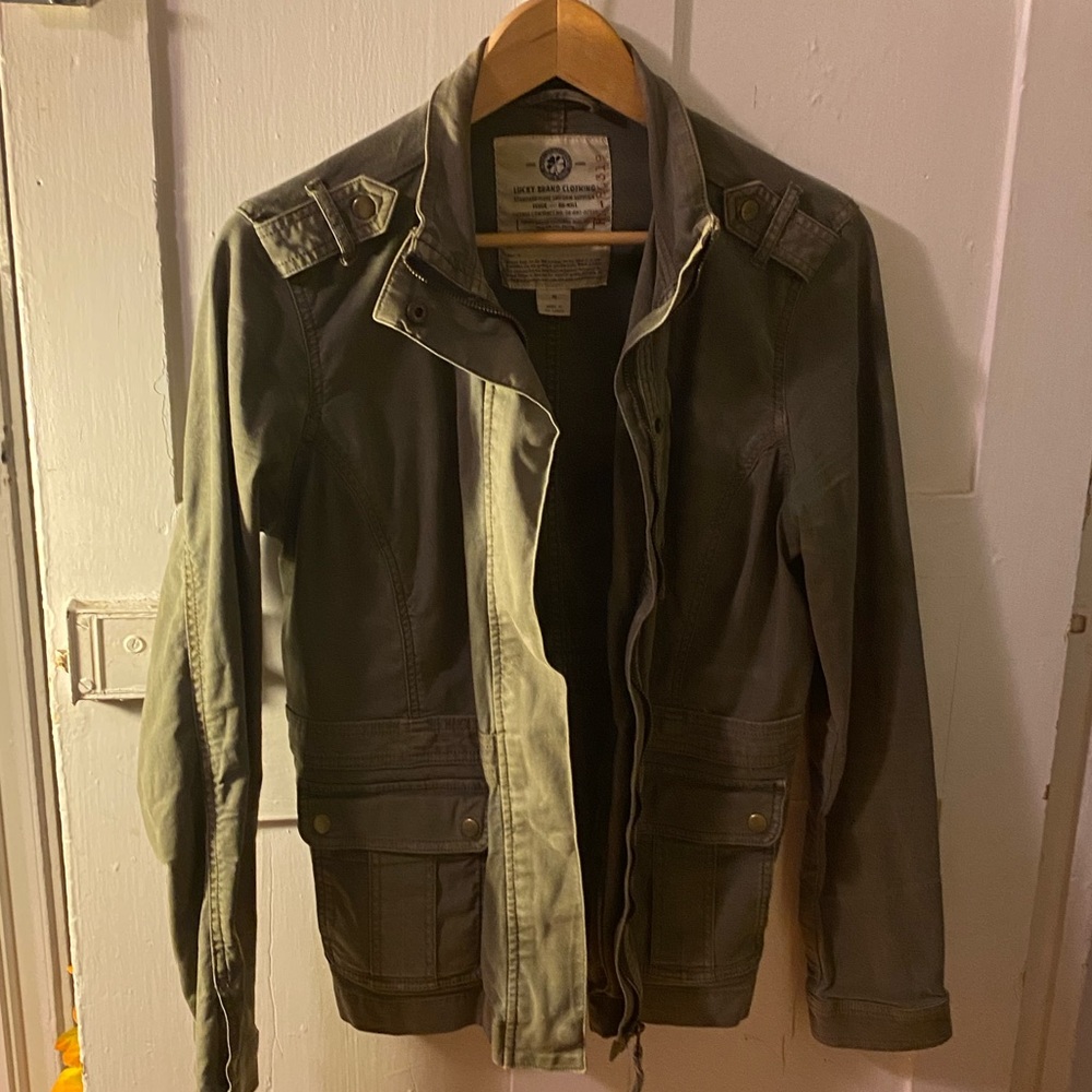 Green Cotton Jacket from Lucky Brand, Size women's medium